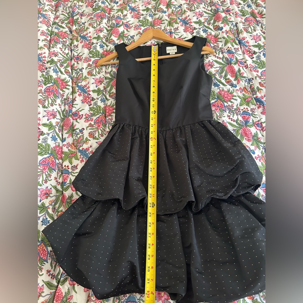 Reiss Faith Black Bubble Polka Dot Mini Cocktail Dress - Size 2 - Picture 9 of 10
